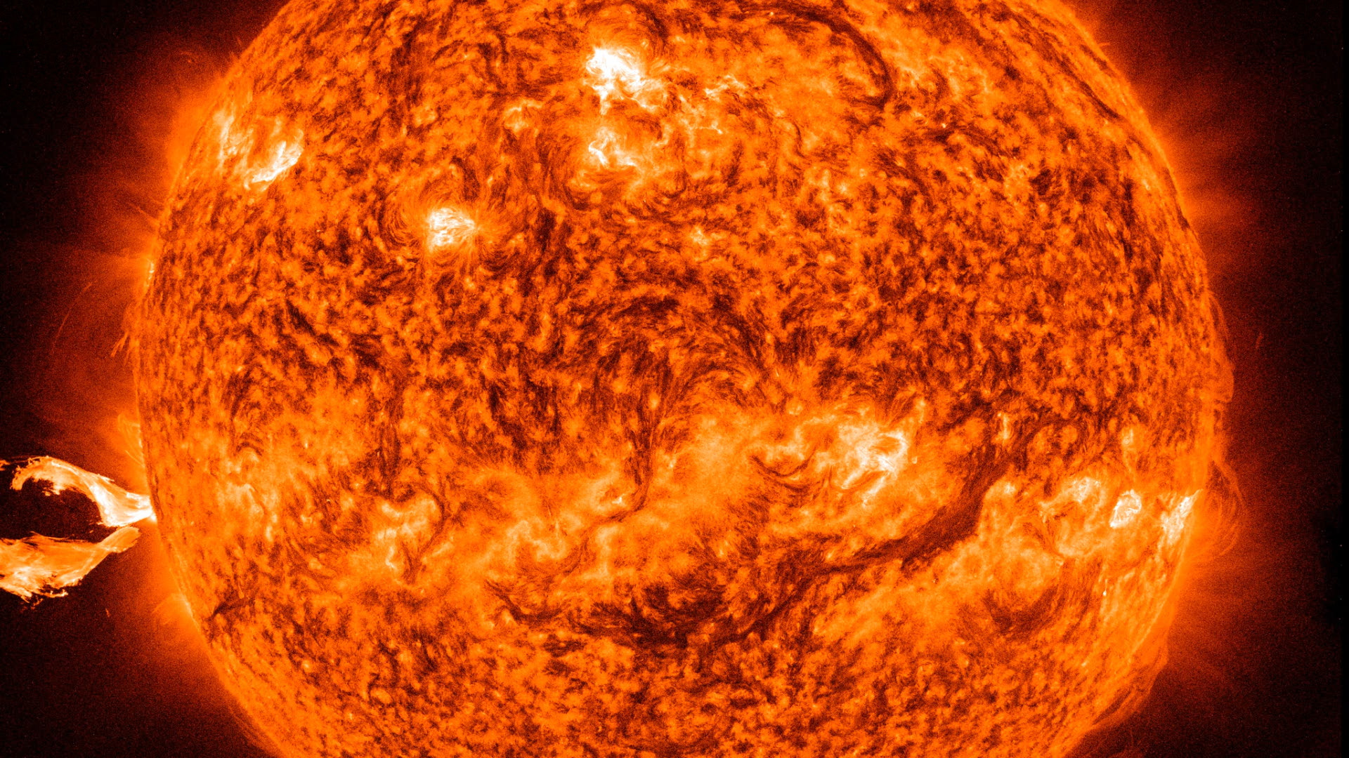 Imagen del sol y las tormentas solares