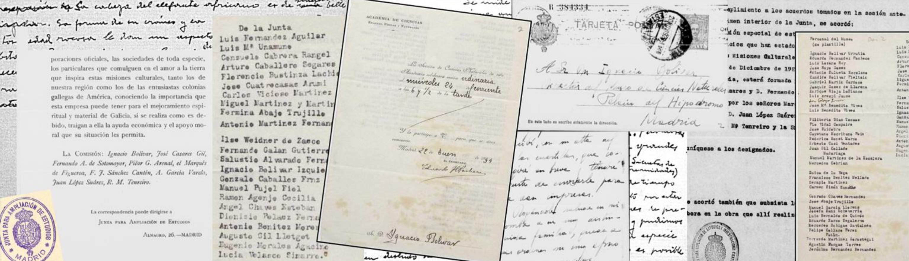 Imagen de documentos históricos de la JAE
