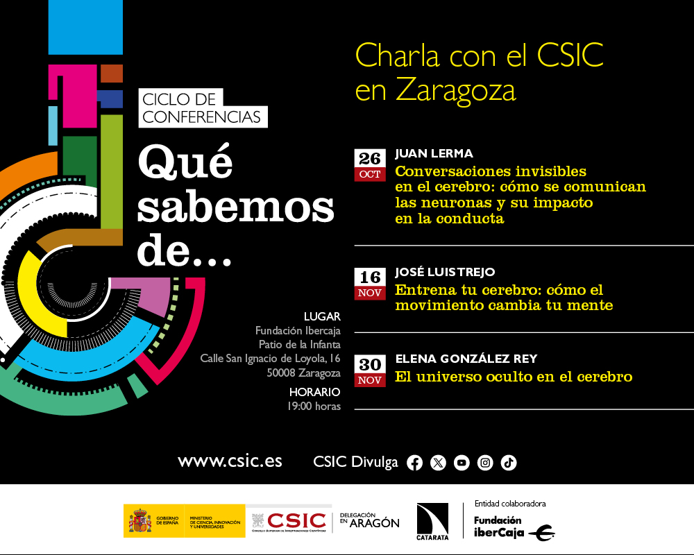 Cartel con las charlas del ciclo de Zaragoza.
